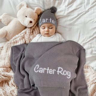 Personalized Baby Blanket, 100% Organic Certified Cotton