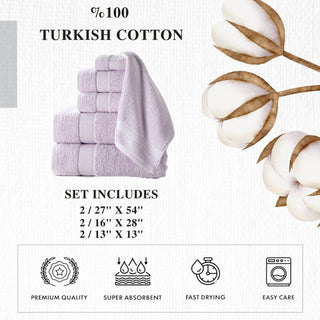 Personalized Turkish Cotton Towel Set – 6 Pieces