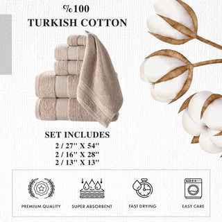 Personalized Turkish Cotton Towel Set – 6 Pieces