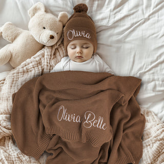 Personalized Baby Blanket, 100% Organic Certified Cotton