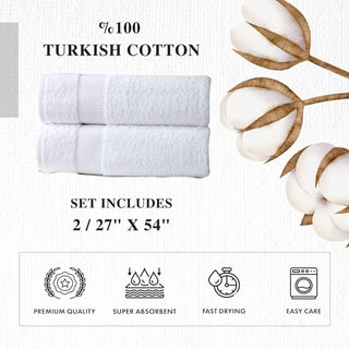 Personalized Turkish Cotton Bath Towel Set - 2 Pieces