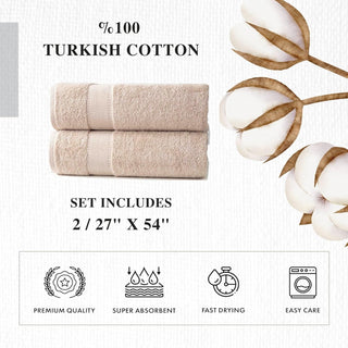 Personalized Turkish Cotton Bath Towel Set - 2 Pieces