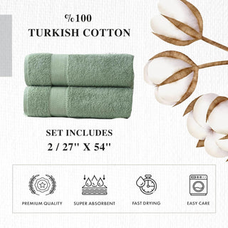 Personalized Turkish Cotton Bath Towel Set - 2 Pieces