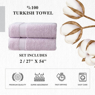 Personalized Turkish Cotton Bath Towel Set - 2 Pieces
