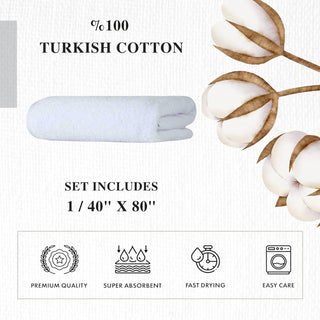 Personalized Turkish Cotton Hand Towel Set - Bath Sheet (Oversized 40"x80")