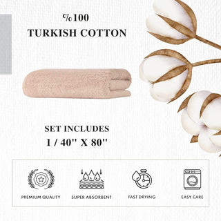 Personalized Turkish Cotton Hand Towel Set - Bath Sheet (Oversized 40"x80")