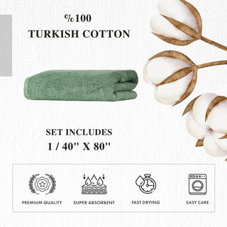 Personalized Turkish Cotton Hand Towel Set - Bath Sheet (Oversized 40"x80")