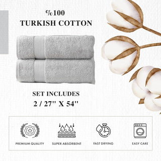 Personalized Turkish Cotton Bath Towel Set - 2 Pieces