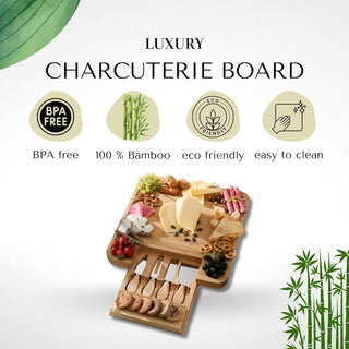Personalized Charcuterie Board Gift Set – Bamboo Serving Tray