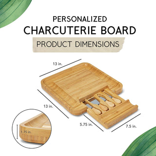 Personalized Charcuterie Board Gift Set – Bamboo Serving Tray