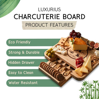 Personalized Charcuterie Board Gift Set – Bamboo Serving Tray