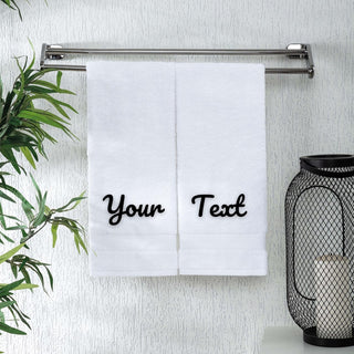 Personalized Turkish Cotton Hand Towel Set - 2 Pieces