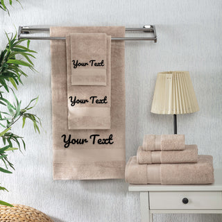 Personalized Turkish Cotton Towel Set – 6 Pieces
