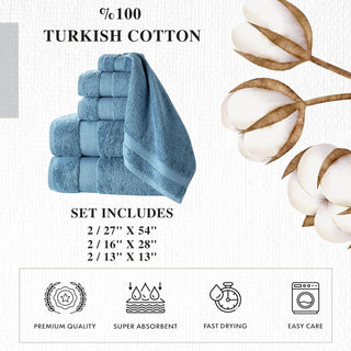 Personalized Turkish Cotton Towel Set – 6 Pieces