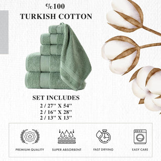 Personalized Turkish Cotton Towel Set – 6 Pieces