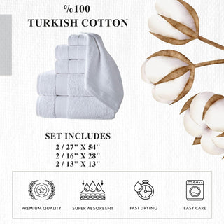 Personalized Turkish Cotton Towel Set – 6 Pieces