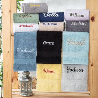 Personalized Turkish Cotton Towel Set – 6 Pieces