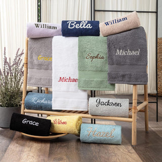 Personalized Turkish Cotton Hand Towel Set - 2 Pieces