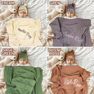 Personalized Baby Blanket, 100% Organic Certified Cotton