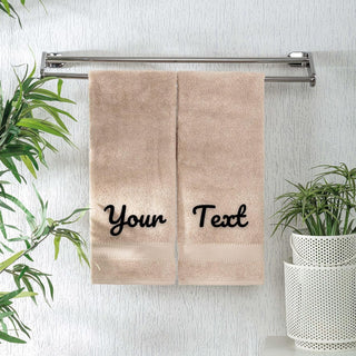 Personalized Turkish Cotton Hand Towel Set - 2 Pieces
