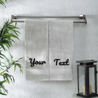 Personalized Turkish Cotton Hand Towel Set - 2 Pieces