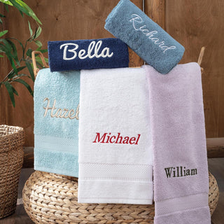 Personalized Turkish Cotton Hand Towel Set - 2 Pieces