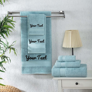 Personalized Turkish Cotton Towel Set – 6 Pieces