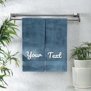 Personalized Turkish Cotton Hand Towel Set - 2 Pieces