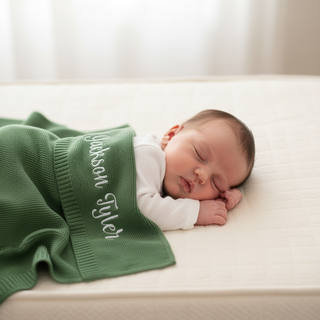 Personalized Baby Blanket, 100% Organic Certified Cotton, Customized Swaddle Blanket with Name, Receiving Blankets for Boys and Girls, Perfect Custom Gifts for Newborns, Kids and Baby Showers 