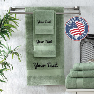 Personalized Towels - Customized Turkish Cotton Towel Set, Monogrammed Towels with Initials, Name & Embroidery, Idea for Weddings, Bridal Showers, Anniversaries, Housewarming, New Home 